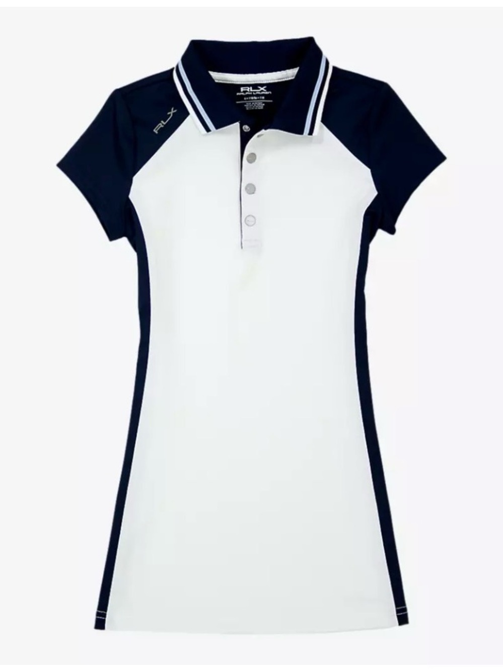 RLX Ralph Lauren Girls White and Navy Polo Dress Size 4